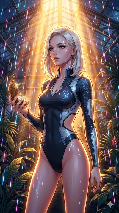 score_9, masterpiece, best quality, ultra-detailed, high-budget anime keyframe, editorial fashion photography, tasteful artistic composition, Caucasian woman, strictly human ears. cowboy shot from the thighs up, character and outfit filling the frame