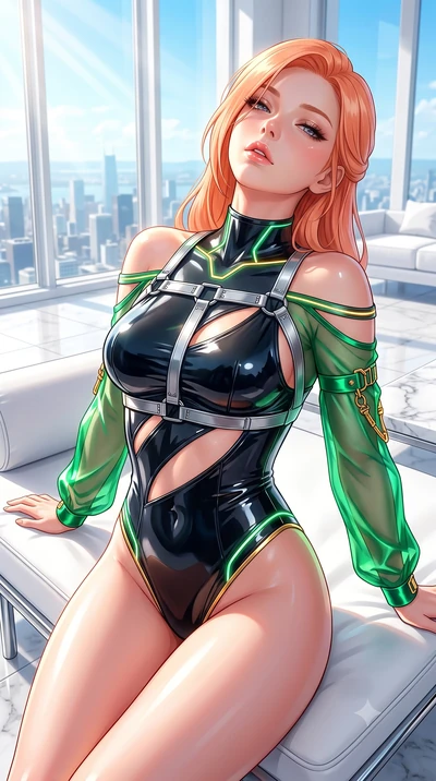 score_9, masterpiece, best quality, ultra-detailed, high-budget anime keyframe, semi-realistic 3D game render, editorial fashion photography, tasteful artistic composition, Japanese woman. close-up cowboy shot from the waist and thighs up, the charac