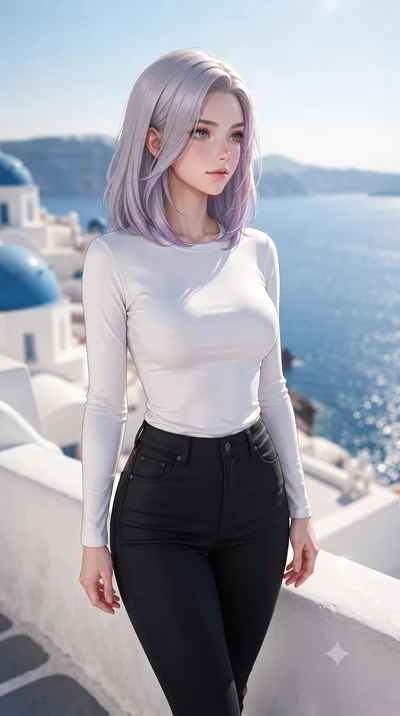 score_9, masterpiece, best quality, ultra-detailed, high-budget anime keyframe, editorial fashion photography, tasteful artistic composition, Caucasian woman woman. close-up cowboy shot from the waist and thighs up, the character dominates the compos