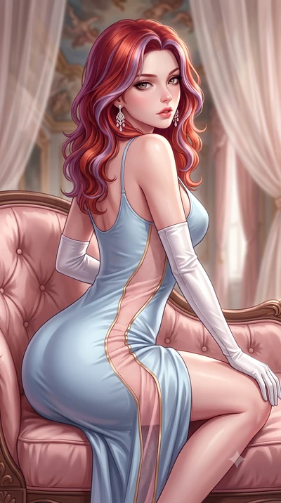 score_9, masterpiece, best quality, ultra-detailed, high-budget anime keyframe, semi-realistic 3D game render, editorial fashion photography, tasteful artistic composition, Caucasian woman. close-up cowboy shot from the waist and thighs up, the chara