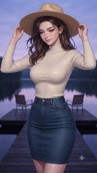 score_9, masterpiece, best quality, ultra-detailed, high-budget anime keyframe, editorial fashion photography, tasteful artistic composition, Korean woman woman. close-up cowboy shot from the waist and thighs up, the character dominates the compositi