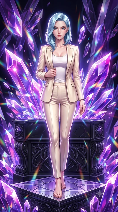 score_9, masterpiece, best quality, ultra-detailed, high-budget anime keyframe, editorial fashion photography, tasteful artistic composition, Korean woman. low angle full-body shot from head to toe showing her feet, filling the entire 9:16 vertical f