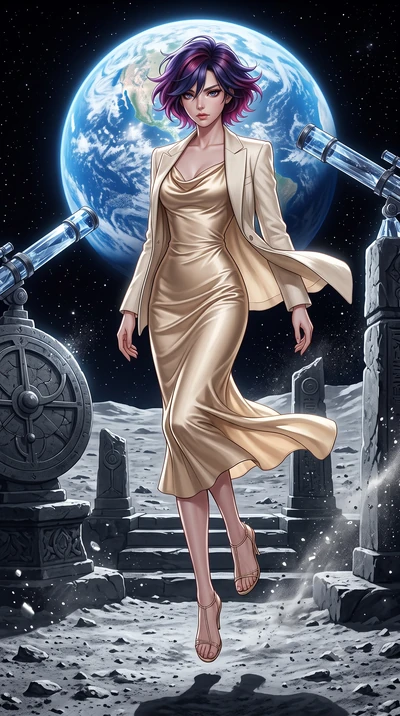 score_9, masterpiece, best quality, ultra-detailed, high-budget anime keyframe, editorial fashion photography, tasteful artistic composition, Korean woman. low angle full-body shot from head to toe showing her feet, filling the entire 9:16 vertical f