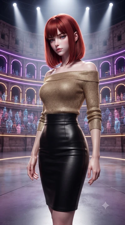 score_9, masterpiece, best quality, ultra-detailed, high-budget anime keyframe, editorial fashion photography, tasteful artistic composition, Caucasian woman, strictly human ears. close-up cowboy shot from the waist and thighs up, the character domin