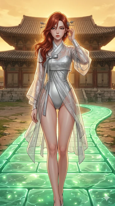 score_9, masterpiece, best quality, ultra-detailed, high-budget anime keyframe, editorial fashion photography, tasteful artistic composition, Korean woman. cowboy shot from the thighs up, character and outfit filling the frame for maximum editorial p