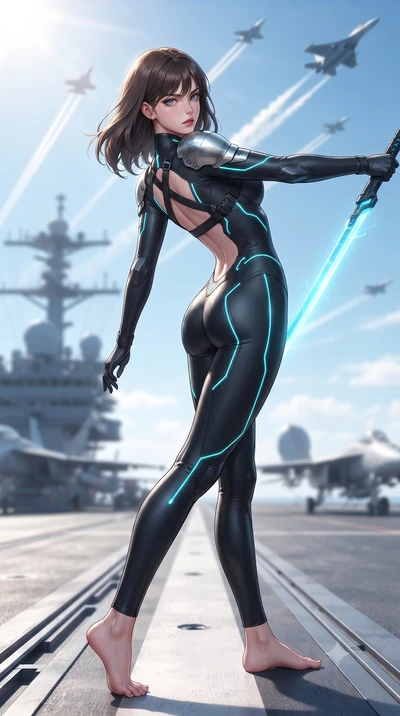 score_9, masterpiece, best quality, ultra-detailed, high-budget anime keyframe, editorial fashion photography, tasteful artistic composition, Korean woman. low angle full-body shot from head to toe showing her feet, filling the entire 9:16 vertical f