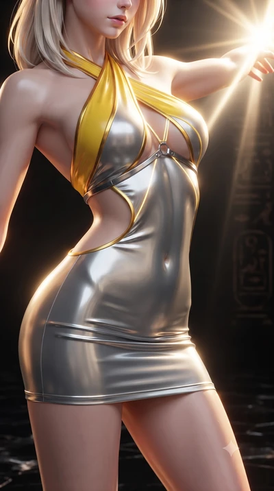 score_9, masterpiece, best quality, ultra-detailed, high-budget anime keyframe, editorial fashion photography, tasteful artistic composition, Caucasian woman. close-up cowboy shot from the waist and thighs up, the character dominates the composition,