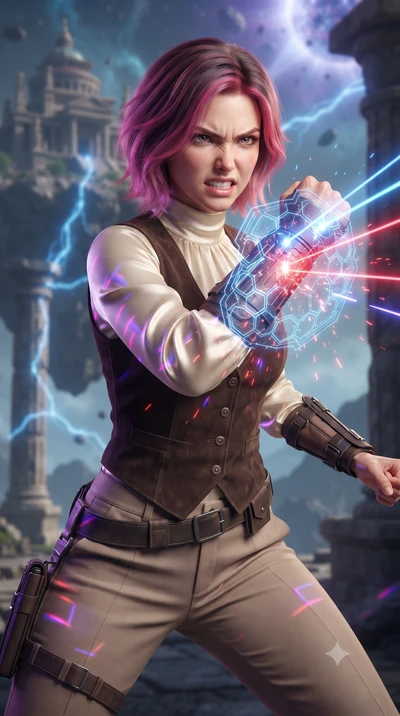 score_9, masterpiece, best quality, ultra-detailed, high-budget anime keyframe, editorial fashion photography, tasteful artistic composition, realistic cosplay photography, Caucasian woman, strictly human ears. close-up cowboy shot from the waist and