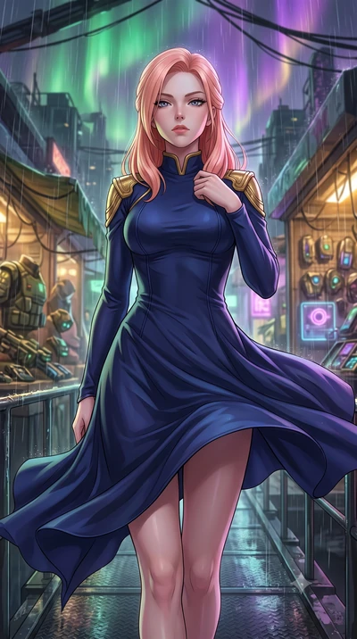 score_9, masterpiece, best quality, ultra-detailed, high-budget anime keyframe, editorial fashion photography, tasteful artistic composition, Japanese woman. close-up cowboy shot from the waist and thighs up, the character dominates the composition, 