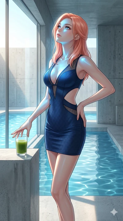 score_9, masterpiece, best quality, ultra-detailed, high-budget anime keyframe, editorial fashion photography, tasteful artistic composition, Japanese woman. cowboy shot from the thighs up, character and outfit filling the frame for maximum editorial