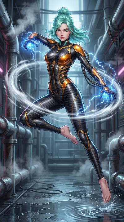 score_9, masterpiece, best quality, ultra-detailed, high-budget anime keyframe, semi-realistic 3D game render, editorial fashion photography, tasteful artistic composition, Japanese woman. low angle full-body shot from head to toe showing her feet, f