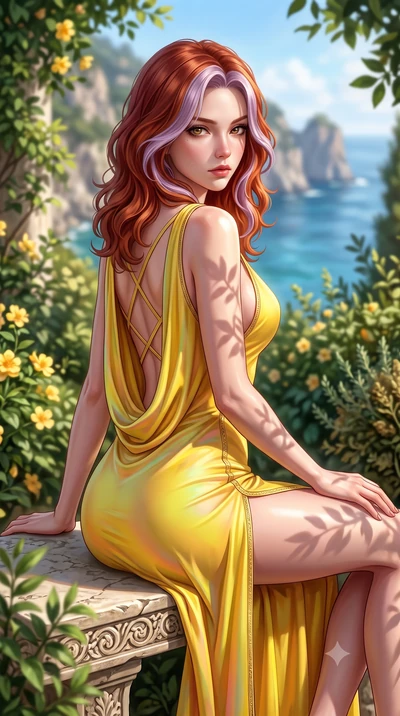 score_9, masterpiece, best quality, ultra-detailed, high-budget anime keyframe, semi-realistic 3D game render, editorial fashion photography, tasteful artistic composition, Caucasian woman. close-up cowboy shot from the waist and thighs up, the chara