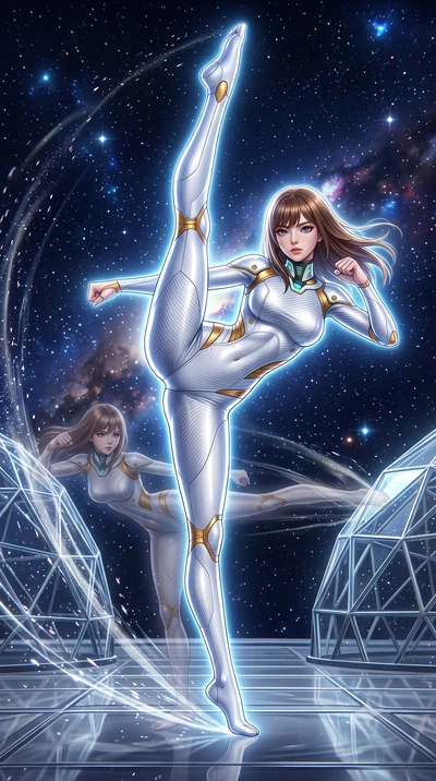 score_9, masterpiece, best quality, ultra-detailed, high-budget anime keyframe, semi-realistic 3D game render, editorial fashion photography, tasteful artistic composition, Korean woman. low angle full-body shot from head to toe showing her feet, fil