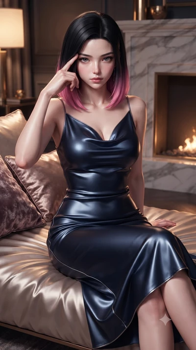 score_9, masterpiece, best quality, ultra-detailed, high-budget anime keyframe, editorial fashion photography, tasteful artistic composition, Korean woman. close-up cowboy shot from the waist and thighs up, the character dominates the composition, fi