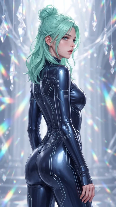 score_9, masterpiece, best quality, ultra-detailed, high-budget anime keyframe, editorial fashion photography, tasteful artistic composition, Japanese woman. close-up cowboy shot from the waist and thighs up, the character dominates the composition, 