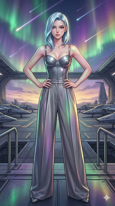 score_9, masterpiece, best quality, ultra-detailed, high-budget anime keyframe, editorial fashion photography, tasteful artistic composition, Korean woman. cowboy shot from the thighs up, character and outfit filling the frame for maximum editorial p