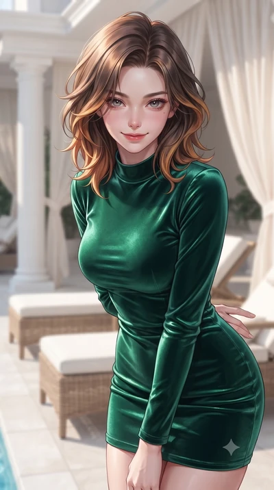 score_9, masterpiece, best quality, ultra-detailed, high-budget anime keyframe, editorial fashion photography, tasteful artistic composition, Korean woman woman. close-up cowboy shot from the waist and thighs up, the character dominates the compositi