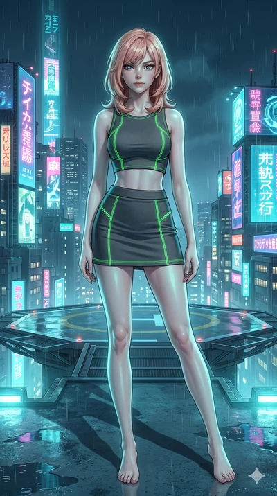 score_9, masterpiece, best quality, ultra-detailed, high-budget anime keyframe, editorial fashion photography, tasteful artistic composition, Japanese woman. cowboy shot from the thighs up, character and outfit filling the frame for maximum editorial