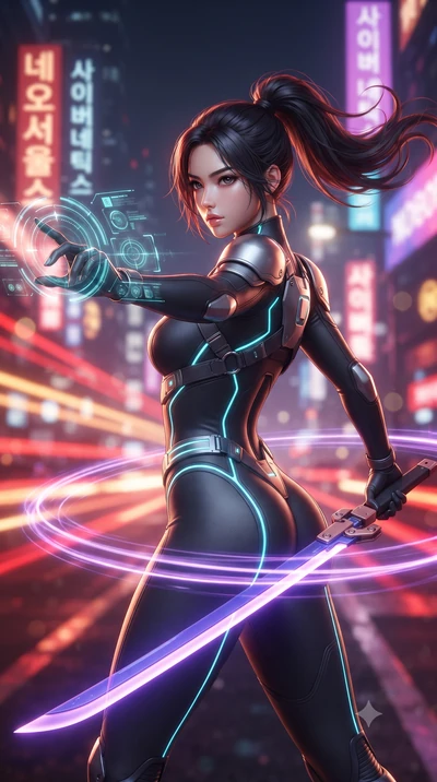 score_9, masterpiece, best quality, ultra-detailed, high-budget anime keyframe, editorial fashion photography, tasteful artistic composition, Korean woman. close-up cowboy shot from the waist and thighs up, the character dominates the composition, fi