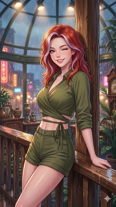 score_9, masterpiece, best quality, ultra-detailed, high-budget anime keyframe, vibrant anime aesthetic, Caucasian woman, strictly human ears. close-up cowboy shot from the waist and thighs up, the character dominates the composition, filling the fra