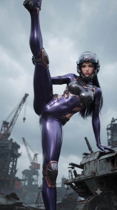 score_9, masterpiece, best quality, ultra-detailed, high-budget anime keyframe, editorial fashion photography, tasteful artistic composition, Korean woman. low angle full-body shot from head to toe showing her feet, filling the entire 9:16 vertical f