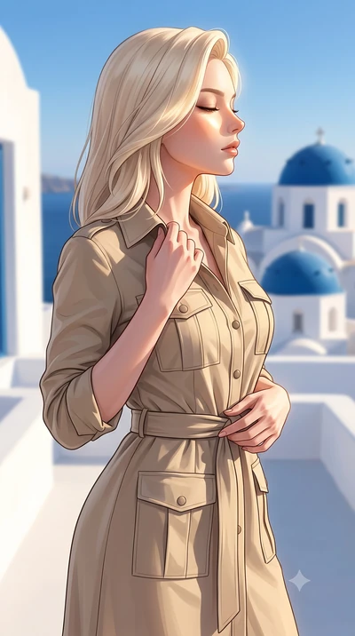score_9, masterpiece, best quality, ultra-detailed, high-budget anime keyframe, editorial fashion photography, tasteful artistic composition, Caucasian woman woman. close-up cowboy shot from the waist and thighs up, the character dominates the compos