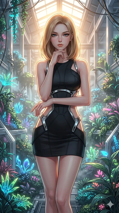 score_9, masterpiece, best quality, ultra-detailed, high-budget anime keyframe, editorial fashion photography, tasteful artistic composition, Korean woman. cowboy shot from the thighs up, character and outfit filling the frame for maximum editorial p