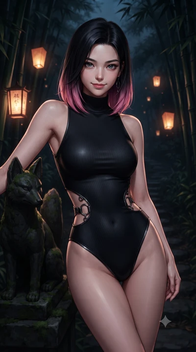 score_9, masterpiece, best quality, ultra-detailed, high-budget anime keyframe, editorial fashion photography, tasteful artistic composition, Korean woman. close-up cowboy shot from the waist and thighs up, the character dominates the composition, fi
