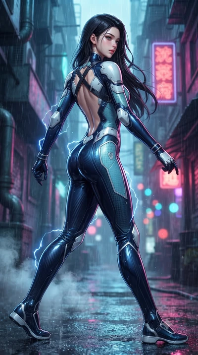 score_9, masterpiece, best quality, ultra-detailed, high-budget anime keyframe, editorial fashion photography, tasteful artistic composition, Korean woman. low angle full-body shot from head to toe showing her feet, filling the entire 9:16 vertical f