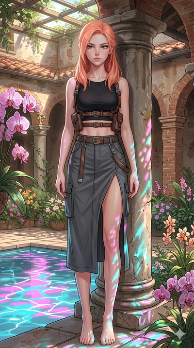 score_9, masterpiece, best quality, ultra-detailed, high-budget anime keyframe, editorial fashion photography, tasteful artistic composition, Japanese woman. cowboy shot from the thighs up, character and outfit filling the frame for maximum editorial