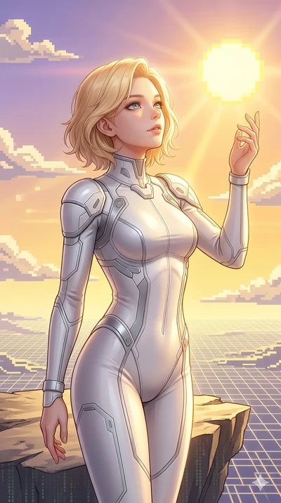 score_9, masterpiece, best quality, ultra-detailed, high-budget anime keyframe, editorial fashion photography, tasteful artistic composition, Caucasian woman, strictly human ears. Upper body close-up from the thighs up, character filling the screen f
