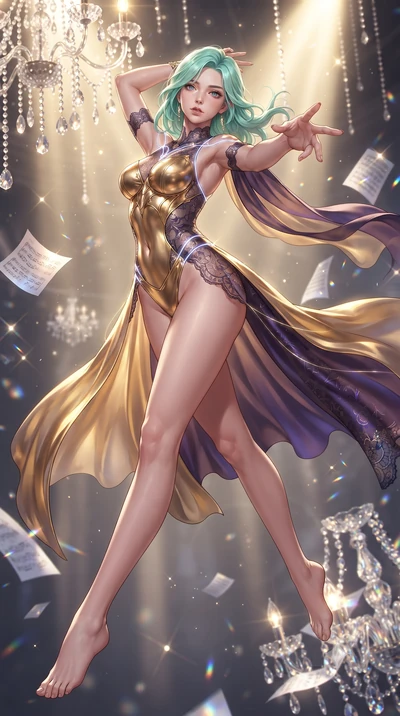 score_9, masterpiece, best quality, ultra-detailed, high-budget anime keyframe, editorial fashion photography, tasteful artistic composition, Japanese woman. low angle full-body shot from head to toe showing her feet, filling the entire 9:16 vertical
