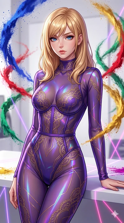 score_9, masterpiece, best quality, ultra-detailed, high-budget anime keyframe, editorial fashion photography, tasteful artistic composition, Caucasian woman, strictly human ears. close-up cowboy shot from the waist and thighs up, the character domin