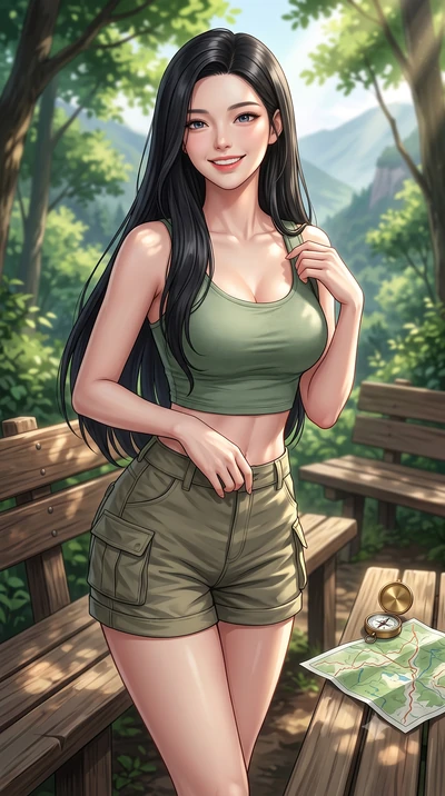 score_9, masterpiece, best quality, ultra-detailed, high-budget anime keyframe, editorial fashion photography, tasteful artistic composition, Korean woman. close-up cowboy shot from the waist and thighs up, the character dominates the composition, fi