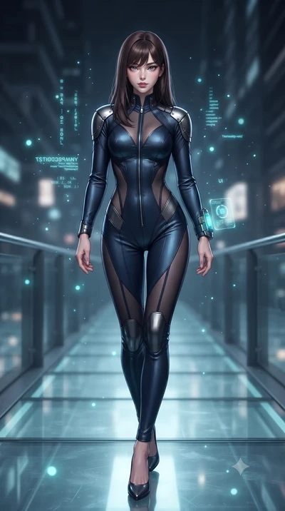 score_9, masterpiece, best quality, ultra-detailed, high-budget anime keyframe, editorial fashion photography, tasteful artistic composition, Korean woman. low angle full-body shot from head to toe showing her feet, filling the entire 9:16 vertical f