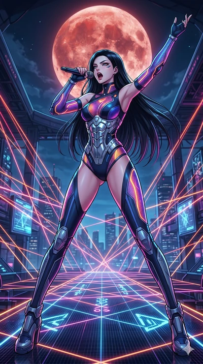 score_9, masterpiece, best quality, ultra-detailed, high-budget anime movie keyframe, cinematic anime lighting, intricate line art, Caucasian (strictly human ears) anime girl. Dynamic full-body shot stretching the vertical silhouette across the 9:16 