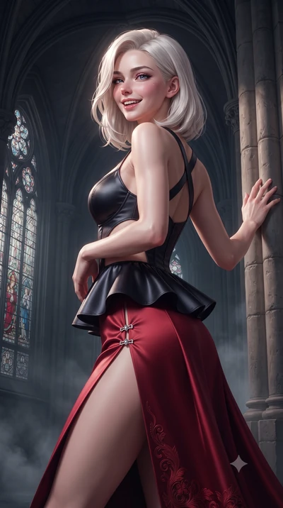 score_9, masterpiece, best quality, ultra-detailed, high-budget anime keyframe, editorial fashion photography, tasteful artistic composition, Caucasian woman. close-up cowboy shot from the waist and thighs up, the character dominates the composition,
