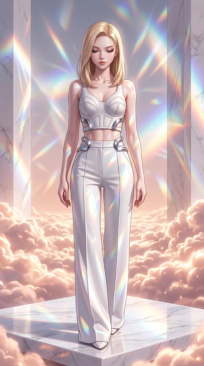 score_9, masterpiece, best quality, ultra-detailed, high-budget anime keyframe, editorial fashion photography, tasteful artistic composition, Korean woman. cowboy shot from the thighs up, character and outfit filling the frame for maximum editorial p