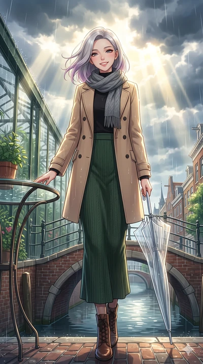 score_9, masterpiece, best quality, ultra-detailed, high-budget anime keyframe, vibrant anime aesthetic, Caucasian woman, strictly human ears. low angle full-body shot from head to toe showing her feet, filling the entire 9:16 vertical frame with her