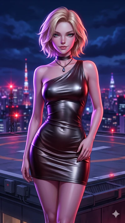 score_9, masterpiece, best quality, ultra-detailed, high-budget anime keyframe, semi-realistic 3D game render, editorial fashion photography, tasteful artistic composition, Caucasian woman. close-up cowboy shot from the waist and thighs up, the chara