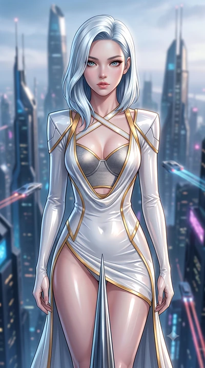 score_9, masterpiece, best quality, ultra-detailed, high-budget anime keyframe, editorial fashion photography, tasteful artistic composition, Korean woman. close-up cowboy shot from the waist and thighs up, the character dominates the composition, fi