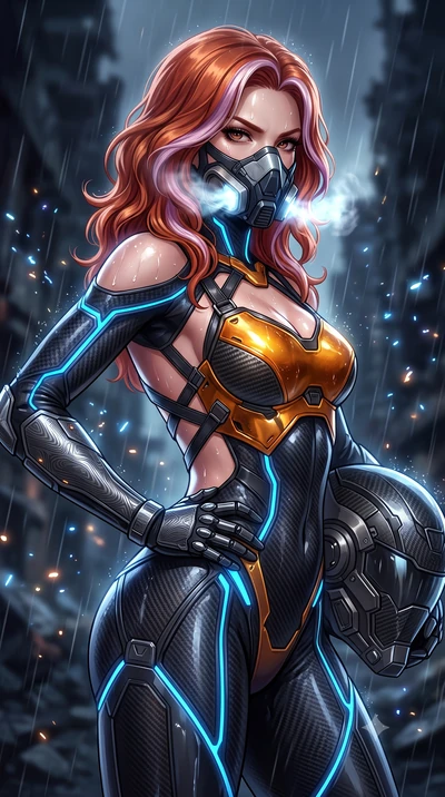 score_9, masterpiece, best quality, ultra-detailed, high-budget anime keyframe, semi-realistic 3D game render, editorial fashion photography, tasteful artistic composition, Caucasian woman. close-up cowboy shot from the waist and thighs up, the chara