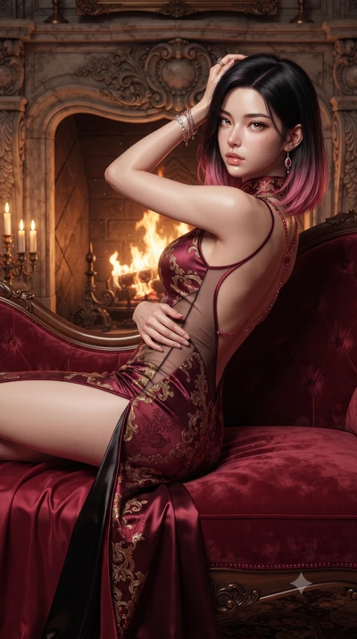 score_9, masterpiece, best quality, ultra-detailed, high-budget anime keyframe, editorial fashion photography, tasteful artistic composition, Korean woman. close-up cowboy shot from the waist and thighs up, the character dominates the composition, fi