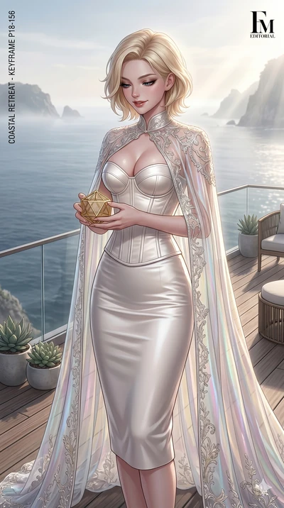score_9, masterpiece, best quality, ultra-detailed, high-budget anime keyframe, editorial fashion photography, tasteful artistic composition, Caucasian woman, strictly human ears. cowboy shot from the thighs up, character and outfit filling the frame