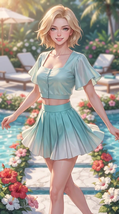 score_9, masterpiece, best quality, ultra-detailed, high-budget anime keyframe, editorial fashion photography, tasteful artistic composition, Caucasian woman. close-up cowboy shot from the waist and thighs up, the character dominates the composition,