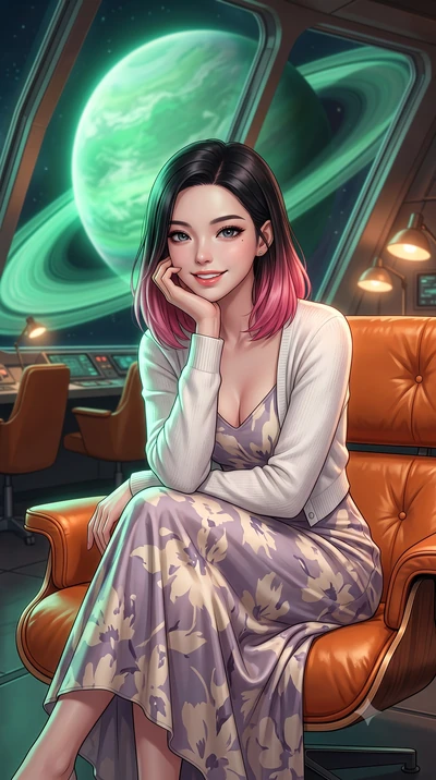 score_9, masterpiece, best quality, ultra-detailed, high-budget anime keyframe, editorial fashion photography, tasteful artistic composition, Korean woman. close-up cowboy shot from the waist and thighs up, the character dominates the composition, fi