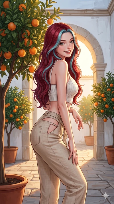 score_9, masterpiece, best quality, ultra-detailed, high-budget anime keyframe, editorial fashion photography, tasteful artistic composition, Caucasian woman, strictly human ears. cowboy shot from the thighs up, character and outfit filling the frame