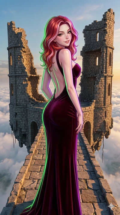 score_9, masterpiece, best quality, ultra-detailed, high-budget anime keyframe, editorial fashion photography, tasteful artistic composition, Caucasian woman, strictly human ears. cowboy shot from the thighs up, character and outfit filling the frame