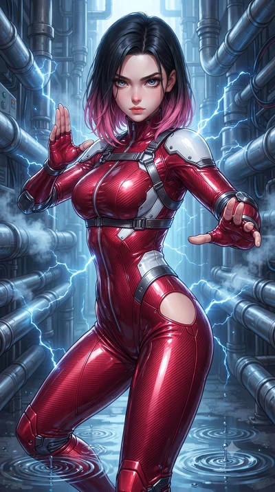 score_9, masterpiece, best quality, ultra-detailed, high-budget anime keyframe, editorial fashion photography, tasteful artistic composition, Korean woman. close-up cowboy shot from the waist and thighs up, the character dominates the composition, fi