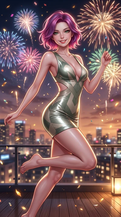 score_9, masterpiece, best quality, ultra-detailed, high-budget anime keyframe, editorial fashion photography, tasteful artistic composition, Caucasian woman. close-up cowboy shot from the waist and thighs up, the character dominates the composition,